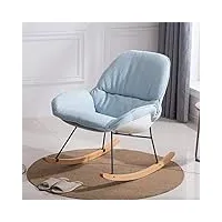 zywww fauteuil à bascule fauteuil à bascule avec accoudoirs et dossier coussin amovible fauteuil inclinable relaxant pour salon, patio et terrasse (bleu)
