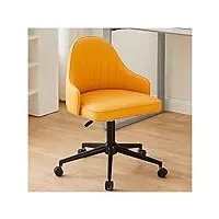 ipsu chaise de salle pivotante en simili cuir, fauteuil de bureau pivotant avec cadre noir, chaise de travail d'ordinateur réglable en hauteur, chaise de jeu ergonomique roulante moderne avec rou