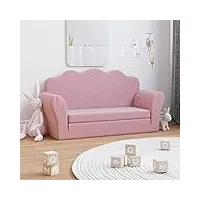 rantry canapé lit pour enfant 2 places rose en peluche douce, canapé jardin, canapé, salon, canapé, salon, terrasse extérieure, mobilier