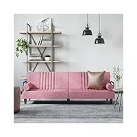 rantry canapé lit avec accoudoirs rose en velours,meuble canapé jardin, canapé-lit canapé salon canapé, canapés extérieur, salon terrasse extérieur ameublement s