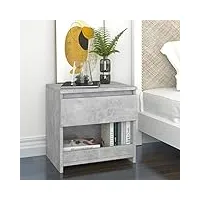 rantry table de chevet gris ciment 40 x 30 x 39 cm en aggloméré, armoires de cuisine, meubles de salon, meubles de cuisine, meubles de salon, buffet cuisine