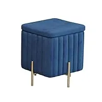 poufs et repose-pieds, tabouret bas en tissu, tabouret de canapé concis, tabouret à langer peu encombrant, 8 couleurs (couleur : bleu royal, taille : 45 x 45 x 42 cm) (couleur : vert, taille