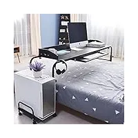 table de lit mobile de 47 pouces, table d'allaitement, table d'ordinateur pour manger sur le lit, longueur et hauteur réglables