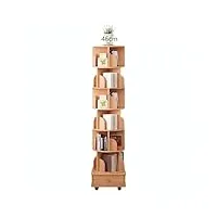 bibliothèque 360 degrés organisateur d'étagère empilable en bois massif À 2/3/4/5/6 niveaux avec tiroir bibliothèque sur pied pour enfants et adultes (color : brown, s : 50 * 202cm)