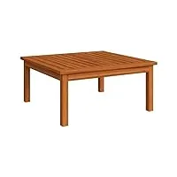 tidyard table de salon de jardin 63x63x30 cm bois solide d'acacia table à dîner d'extérieur, table à manger pour terrasse, balcon, intérieur et extérieur, camping