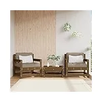 furniture home tools lot de 2 chaises de jardin en pin massif avec coussins marron miel