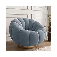 sohodoo chaises d'appoint pivotantes, chaise ronde de loisirs avec pouf, canapé simple confortable for hôtel, salon, chambre à coucher (color : bluea)