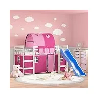 csderty furniture home tools lit mezzanine pour enfant en pin massif rose 90 x 200 cm