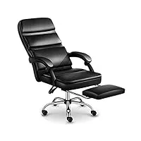 tuoyibo chaise de bureau à domicile, chaise de bureau pivotante, chaise pivotante commerciale exécutive, chaise longue de bureau de patron, chaise de bureau pivotante en cuir pu, coussin de siège ép