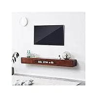 kayef meuble tv flottant, meuble tv mural, console multimédia de divertissement, étagères flottantes avec porte pour boîte de rangement sous le téléviseur (couleur f taille 120 cm)