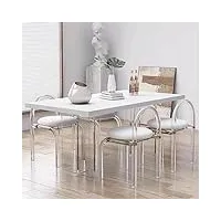 lot de 4 chaises de salle à manger modernes en acrylique, chaises de salle à manger rembourrées en velours avec pieds transparents, chaises de cuisine transparentes, chaises en acrylique, c