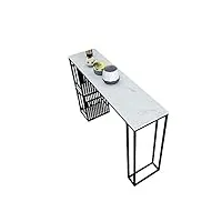 eeshha table console table console, table d'appoint domestique, pied haut en fer, table basse de salon, table de bar, blanc/noir, 30 × 11 × 30 pouces (couleur : noir)
