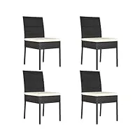 tekeet furniture home tools lot de 4 chaises de jardin en rotin synthétique noir