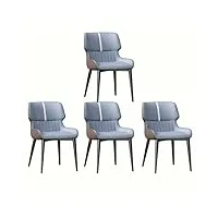 fgyahokn set de 4 chaises de salle À manger, houte dossier chaises de cuisine, chaise de salon moderne, avec pieds métalliques noirs, pour maison, salon, chambre À coucher