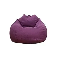 sswerweq poufs adultes large small lazy sofas cover chairs without filler seat bean bag couch living room (color : purple)
