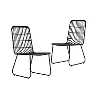 tekeet furniture home tools lot de 2 chaises de jardin en rotin synthétique noir