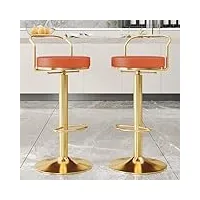 lot de 2 tabourets de bar à hauteur de comptoir avec siège en cuir, pivotants à 360°, chaises de bar réglables en hauteur avec repose-pieds, tabourets de cuisine pour comptoir de cuisine, îlot b