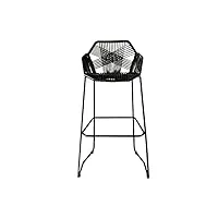 qhbdjx tabouret de comptoir de cuisine moderne, chaises de bar en rotin, chaise haute de salle à manger, tabouret d'îlot pour comptoir de cuisine, bar, marron (noir)