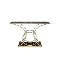 leeberty table d'appoint table console, cadre en métal doré, table basse en marbre, table de chevet, balcon de salon, décoration de maison solide et stable