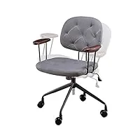 chaise de bureau à domicile en cuir pu, chaise de loisirs pivotante à hauteur réglable avec accoudoirs ergonomiques et dossier rétro, chaise de bureau d'ordinateur à dossier moyen pour bureau à