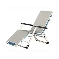 chaise longue,noaled fauteuil inclinable de jardin dossier réglable avec appui-tête mobile la chaise de plage fauteuil inclinable de conception ergonomique utilisé pour le camping (b)
