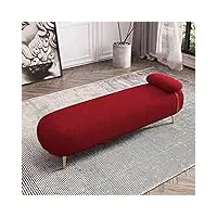 xmdeur banc luxueux,bout de lit en velours banquette confortable banquette rembourrée,banque de chambre à coucher moderne banc d'entrée banc décoratif-rouge 80x50x42cm(31x20x17inch)