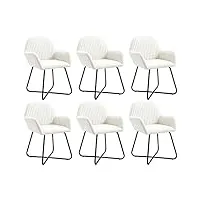 arkem chaises à manger lot de 6 crème tissu,chaises de salle À manger,chaise de cuisine,chaises de salle À manger moderne299