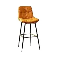 tabouret de bar, tabouret de comptoir, ensemble de 1 tabourets de bar en cuir pu, chaises de bar à hauteur fixe avec cadre en métal et repose-pieds pour bar de petit-déjeuner, comptoir, chaise de bar
