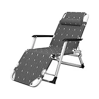 chaise longue pliante,fauteuil inclinable de terrasse léger et durable, appui-tête réglable, fauteuil inclinable de jardin extérieur, respirant et frais, stable et durable, protection de l'e