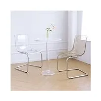 lot de 2 chaises de salle à manger transparentes - chaise cosmétique moderne et simple - tabouret minimaliste en acrylique