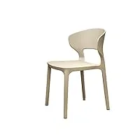 asadfdaa chaise chaise de salle à manger en plastique pack tabouret de bar chambre bureau acrylique mobile salle à manger chaise design chaises manger meubles de maison (color : beige)