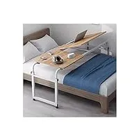 table de lit table de lit avec roulettes, table de lit réglable en longueur/hauteur pour travailler/étudier/manger, angle de table réglable de 0 à 30° (taille : 120 x 40 x 55-87 cm, couleur : style2