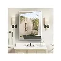 armoire à miroir en aluminium de 27x36 pouces, avec étagères réglables, armoire à pharmacie de salle de bains, montage en surface, design élégant, pour salle de bain