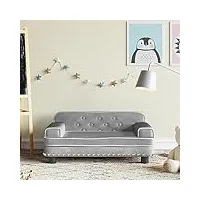 tidyard canapé pour enfants gris clair 70x45x30 cm velours, mini-canapé fauteuil enfant pour salon, chambre à coucher, appartement, petit espac