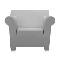 kartell - fauteuil de jardin bubble club - gris clair /polyéthylène teinté dans la mass/105x80x77cm
