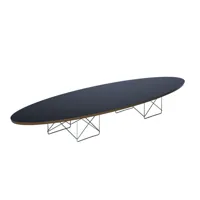 vitra - ltr elliptical table - table d'appoint - noir/chant chêne/base chromée