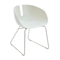 moroso - chaise avec accoudoirs fjord h. - blanc trafic/assise technopolymère/structure acier laqué craie blanche/lxhxp 58x73x55cm