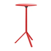 plank - miura - table de bistrot ø60cm - rouge/mat