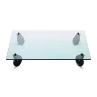 fontana arte - table basse tavolo con ruote 120x120cm - transparent/verre/lxlxh 120x120x25cm