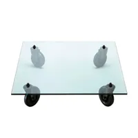fontana arte - table basse tavolo con ruote 110x110cm - transparent/verre/lxlxh 110x110x25cm
