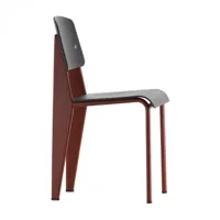 vitra - chaise standard sp prouvé - noir profond, rouge japonais/siège en plastique/structure acier revêtu par poudre/avec patins en feutre