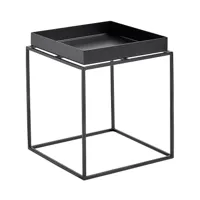 hay - table d'appoint tray s - noir/revêtu par poudre/30x30x34cm