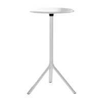 plank - miura - table de bistrot ø60cm - blanc/mat