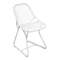 fermob - chaise de jardin sixties - coton blanc/texturé/structure aluminium coton blanc/lxpxh 54,8x51,1x84cm