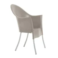 driade - chaise de jardin avec accoudoirs lord yo - gris clair/pantone warm gray 4u/matière synthétique/pxhxp 64x95x66cm