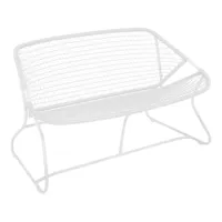 fermob - banc de jardin sixties - coton blanc/texturé/siège polyéthylène/résistant aux uv