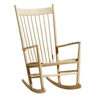fredericia - fauteuil à bascule j16 - chêne/savonné/siège tresse naturel/pxhxp 63x107x93cm