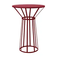 petite friture - table de bistrot hollo ø50cm - rouge burgundy/revêtement époxy/h 72cm