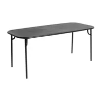 petite friture - table de jardin week-end 85x180cm - noir/laqué mat/lxhxp 180x75x85cm/revêtement anti-uv