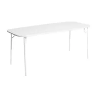 petite friture - table de jardin week-end 85x180cm - blanc/laqué mat/lxhxp 180x75x85cm/revêtement anti-uv